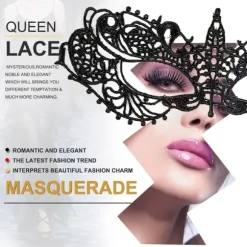 2025 Seneste Model Maskebal Maske til Kvinder Venetiansk Blonde Øjenmaske Til Fest Galla Kostume Mardi Gras Festartikler Sort Blonde