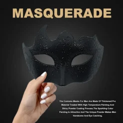 2025 Seneste Model Par Maskerade Maske til Kvinder Mænd Skinnende Venetiansk Maske Halloweenmaske til Fest Bal Kostume Blondemasker