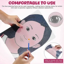 1 Sæt Ansigtsmalings Øvelsestavle Vaskbar Makeup Øvelsestavle Ansigtsmakeup Øvelse Drenge Piger Ansigtsmaleri Øvelsesværktøj - God