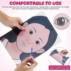 1 Sæt Ansigtsmalingsøveplade Vaskbar Makeup Øveplade Ansigtsmakeup Øvelse Drenge Pige Ansigtsmaleri Øvelsesværktøj