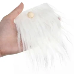 1 sæt falske skæg og trækuglesæt, forskåret nisseskræg, nissefremstillingsmaterialer [DB] white 18.00X9.00X1.00CM