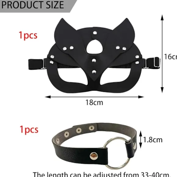2 ST læder katte maske - sexet øjenmaske - cosplay kostume