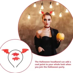1 sæt søde flagermus til Halloween, børns hårklemmer, Halloween rollespilsfest (rød) Red