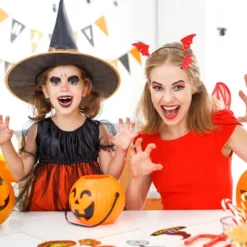 1 sæt søde flagermus til Halloween, børns hårklemmer, Halloween rollespilsfest (rød) Red