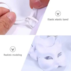 3 ST Therian Masker Vita Kattmasker Blank DIY Halloween Mask Animal, Kattemaske