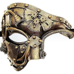 2025 Steampunk Metal Robot Venetiansk Maske, Halloween Maskerade/Phantom of the Opera/Karneval Bal Maskerade Maske