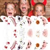 6 stk. - Midlertidige ansigtstatoveringer Halloween Dekoration Glitter Makeup Klistermærker Selvklæbende til voksne Festival_yu