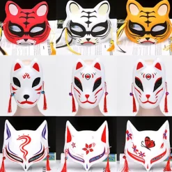 1 Stk Anime Rævemasker Half Face Cat Mask Maskerade Festival Del A17