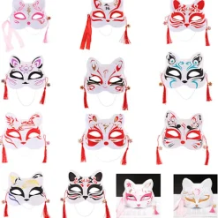 1 Stk Anime Rævemasker Half Face Cat Mask Maskerade Festival Del Color A11