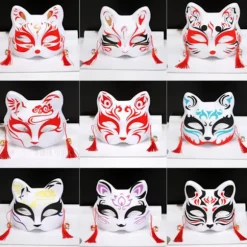 1 Stk Anime Rævemasker Half Face Cat Mask Maskerade Festival Del Color A5