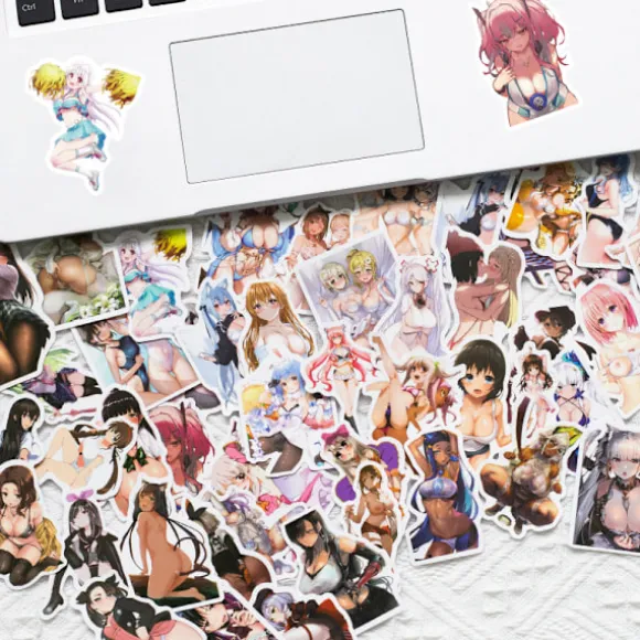 50 stk. Anime Sexede Bunny Girl Voksenklistermærker, Vandtætte Søde Pigeklistermærker til Bærbar, Telefonetui, iPad, High Definition-klistermærker