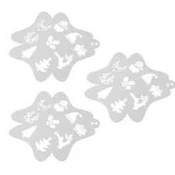 3 stk. ansigts- og kropsmalingsstencils til børn, julekunst