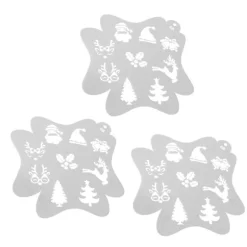 3 stk. ansigts- og kropsmalingsstencils til børn, julekunst
