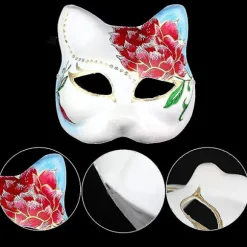 10 stk. Ansigtsmasker Blanke Masker Til Maling DIY Maskerade (kat)