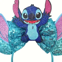 1 stk. (BabyStitch) Officiel kostume-hårbøjle med glittervinger og Stitch-ansigt - Rollespilstilbehør egnet til kvinder og mænd, fødselsdagsfest 1pc | Fyndiq