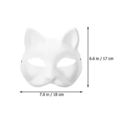 6 stk Blanke Kat Cosplaymasker Tegneserie Papirmaske Voksen Maske