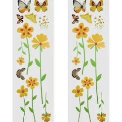 2 stk. Blomster Sommerfugl Stickers Dekorationer til Skraldespande Køleskabe