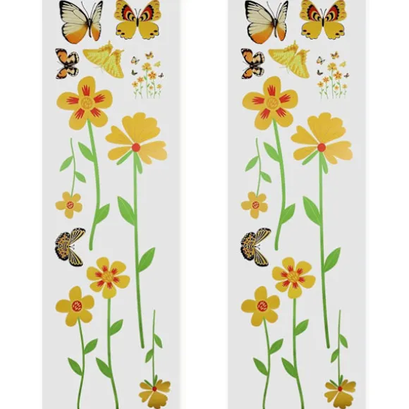 2 stk. Blomster Sommerfugl Stickers Dekorationer til Skraldespande Køleskabe