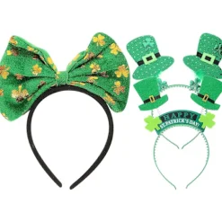 3 stk. Chic St. Patrick's Day Pandebånd Nyt Kostume Grønt Hårtilbehør (Tilfældig Stil)