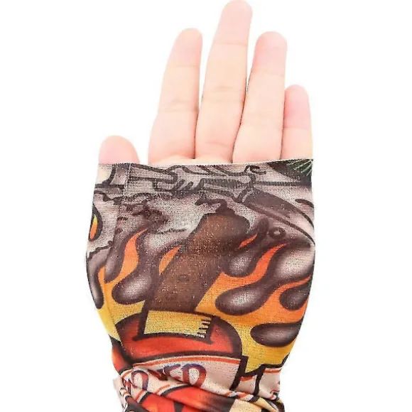 6 stk. Cool Tatoveringsærmer Armstrømper, falsk midlertidig tatovering, elastisk solcremeovertræk til mænd og kvinder