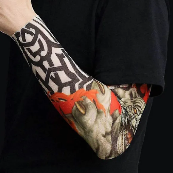 6 stk. Cool Tatoveringsærmer Armstrømper, falsk midlertidig tatovering, elastisk solcremeovertræk til mænd og kvinder