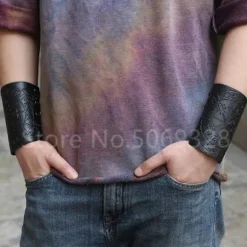 1 stk Cosplay Rekvisitter Kunstlæder Bracer Viking Kostume Snøre Arm Rustning Manchet Kryds Snor Steampunk Middelalderlig Handske Håndledsbånd Black | Fyndiq