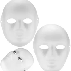 10 stk. DIY Hvide Papirmasker Maskerademasker Papirmasker Blanke Til Maling Malelige Papirmasker Til Karneval Cosplay Halloweenfest Kvinder Mænd Masker | Fyndiq