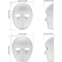 10 stk. DIY Hvide Papirmasker Maskerademasker Papirmasker Blanke Til Maling Malelige Papirmasker Til Karneval Cosplay Halloweenfest Kvinder Mænd Masker | Fyndiq