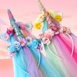 1 stk. Enhjørning Hårbøjle til - Magisk Prinsesse Tiara med & Farver, Blød Komfortabel Hårbøjle Egnet til Julefester, Bryllup (FMY) 1pcs Headband Rainbow Color | Fyndiq