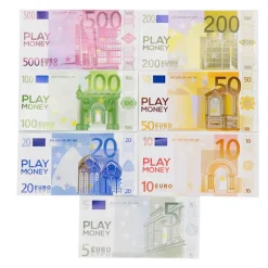 100 stk. Euro Rekvisitter Leg Sjov Lad Som Om Kontanter Rekvisit Valør Magiske Rekvisitter 10 Euro