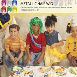 6 stk Farverige Tinsel Paryk Dekorative Hårparyk Fest Tinsel Paryk Metal Hårparyk Hårpynt