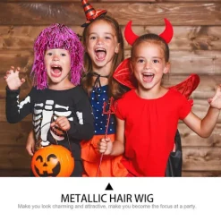 6 stk Farverige Tinsel Paryk Dekorative Hårparyk Fest Tinsel Paryk Metal Hårparyk Hårpynt