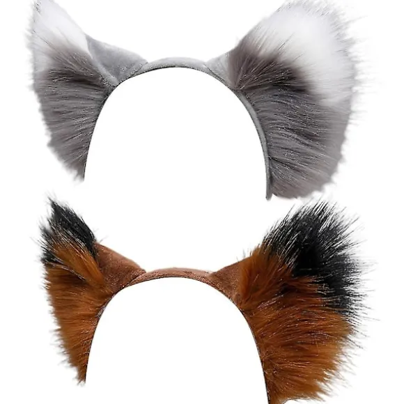 2 stk. Faux Fur Ører Hårbånd Halloween Håndlavet Dyr Pels Ører Hårbøjle (FMY)