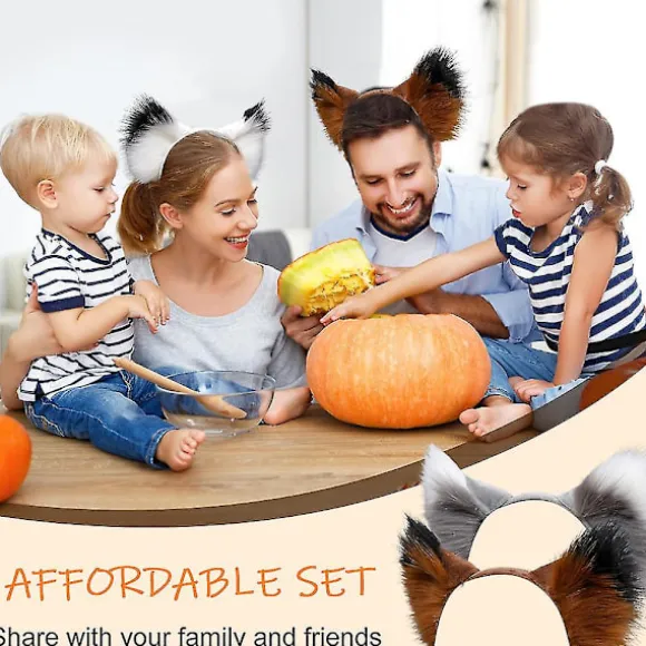 2 stk. Faux Fur Ører Hårbånd Halloween Håndlavet Dyr Pels Ører Hårbøjle (FMY)