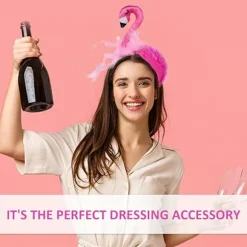 1 stk. flamingo-pandebånd, sjovt pandebånd, karnevalshovedbeklædning, festpandebånd til halloween, fester og cosplay