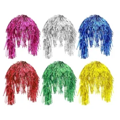 6 stk. Glitrende Glitter Parykker Dekorative Hår Parykker Party Glitter Paryk Metalliske Hår Parykker Hårpynt