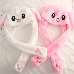 1 Stk Glowing e Bunny Ears Hat Øre Moving Bunny Hat Legetøj Pink