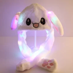 1 Stk Glowing e Bunny Ears Hat Øre Moving Bunny Hat Legetøj Pink