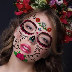 4 stk. Halloween ansigtsklistermærker Halloween fest klistermærke rekvisit ansigts m