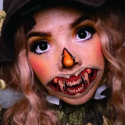 10 stk Halloween Clown Horror Mund Tattoo Stickers Ansigts Dekaler Falske Tattoo Stickers Midlertidige Tattoo Kit
