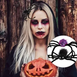 2 STK Halloween Dekoration Stort Edderkoppe Hovedbeklædning Sort Enke Hovedbeklædning Festival Hårtilbehør Cosplay, Plys Sjove Hårspænder til Kvinder Piger | Fyndiq