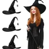3 stk. Halloween Heksehat Sort Edderkop Flagermus Stor Rynket Damekostume Tilbehør Halloween Cosplay Fest
