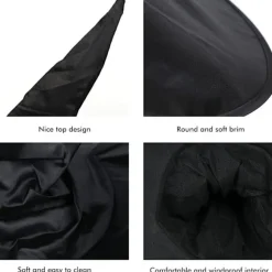 3 stk. Halloween Heksehat Sort Edderkop Flagermus Stor Rynket Damekostume Tilbehør Halloween Cosplay Fest