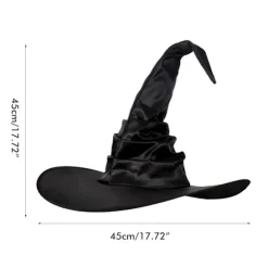 3 stk. Halloween Heksehat Sort Edderkop Flagermus Stor Rynket Damekostume Tilbehør Halloween Cosplay Fest