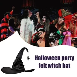 3 stk. Halloween Heksehat Sort Edderkop Flagermus Stor Rynket Damekostume Tilbehør Halloween Cosplay Fest