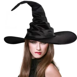 3 stk. Halloween heksehatte sort edderkop flagermus heksehat stor rynket hatte kvinder kostume tilbehør til Halloween cosplay fest