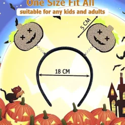 6 stk. Halloween Hårbøjler, glitter Græskar Edderkop Spøgelse Flagermus Heksehat Hoved Ferie Hår Bøjle Hårbånd Hovedbeklædning Udklædningstilbehør Festdekoration | Fyndiq