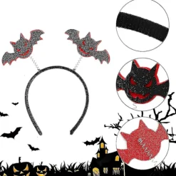 6 stk. Halloween Hårbøjler, glitter Græskar Edderkop Spøgelse Flagermus Heksehat Hoved Ferie Hår Bøjle Hårbånd Hovedbeklædning Udklædningstilbehør Festdekoration | Fyndiq