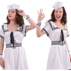 12 stk. Halloween Hvide Matroshat Kaptajn Kasketter Yacht Nautiske Hatte Til Voksen Matros Kostume, Udklædningsfest Hatte