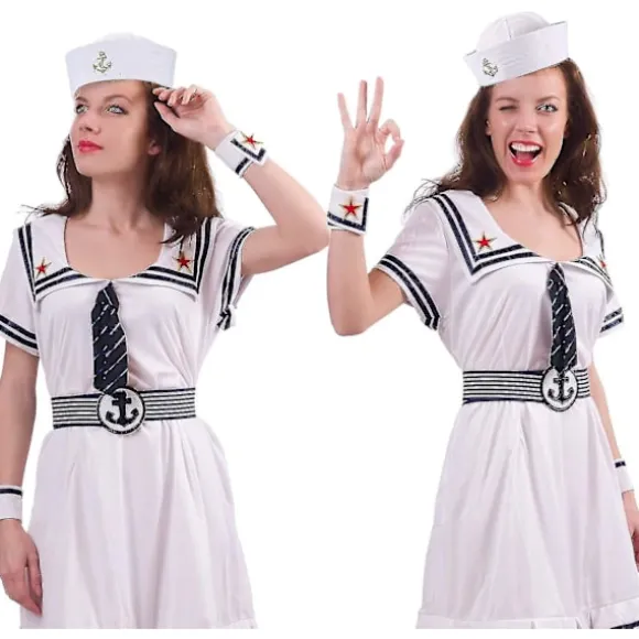 12 stk. Halloween Hvide Matroshat Kaptajn Kasketter Yacht Nautiske Hatte Til Voksen Matros Kostume, Udklædningsfest Hatte